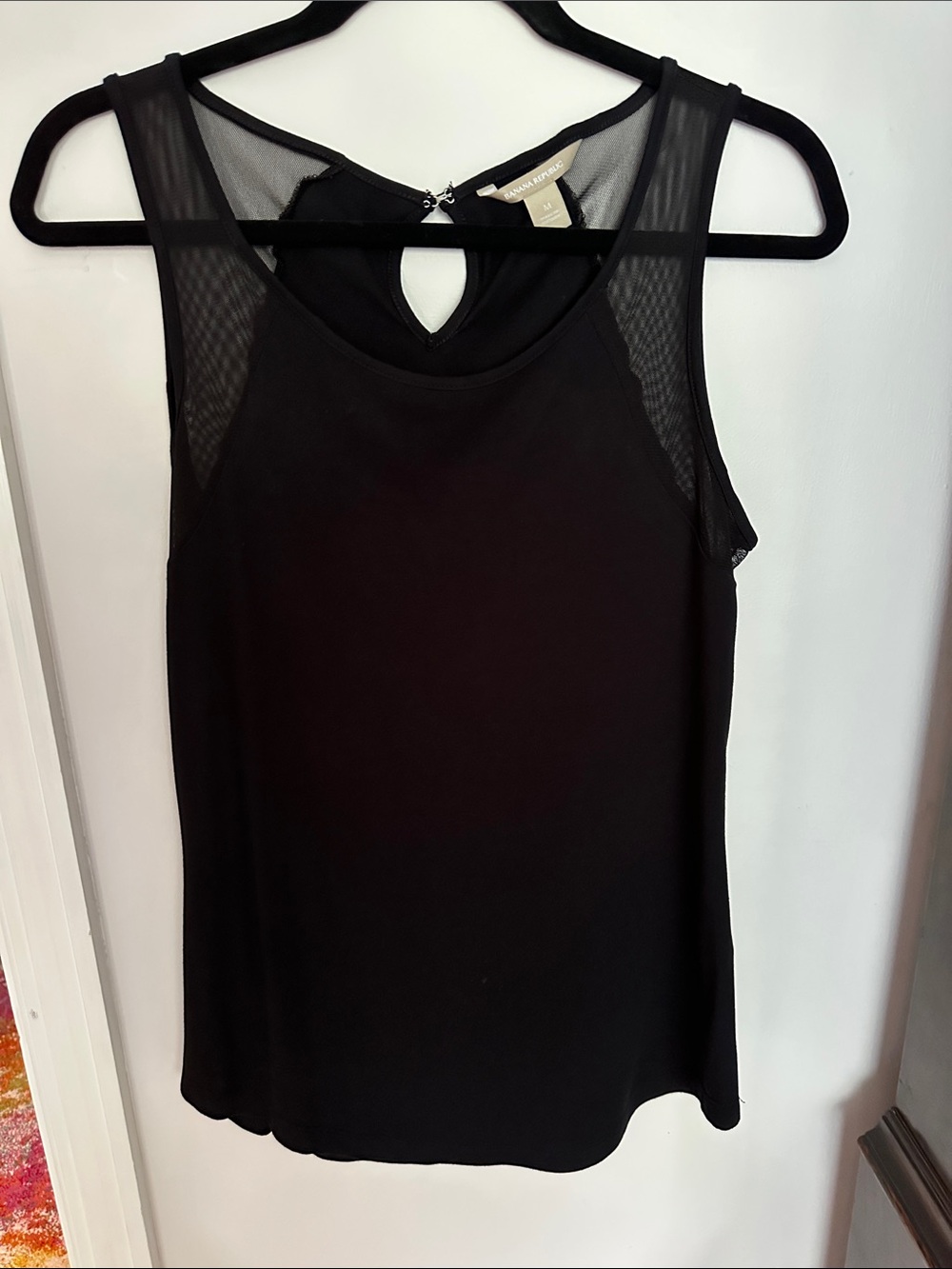 Banana Republic Black Mesh-Trim Tank Top - Women